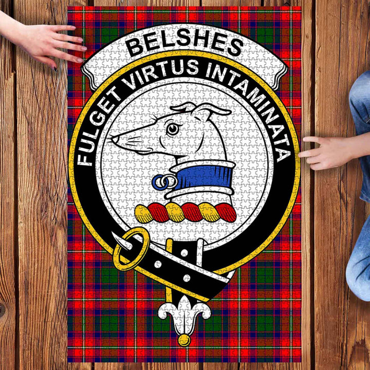 Scottish Belshes Clan Crest Tartan Jigsaw Puzzle 3