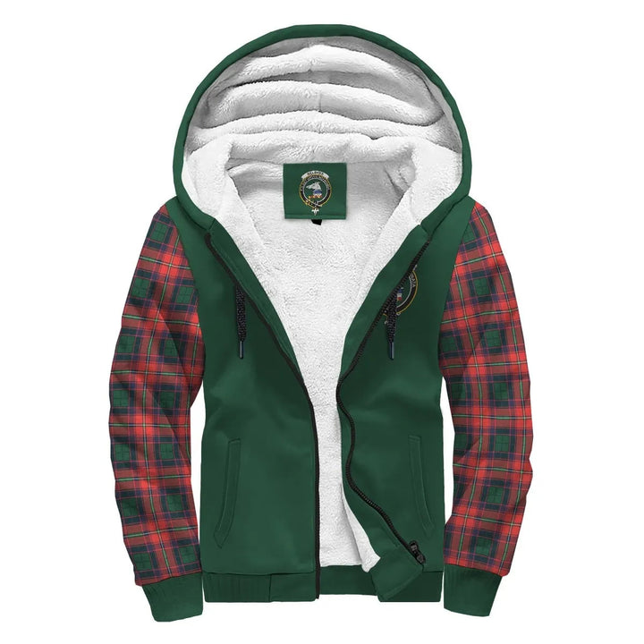 Scottish Belshes Clan Crest Tartan Plaid Sleeve Sherpa Hoodie