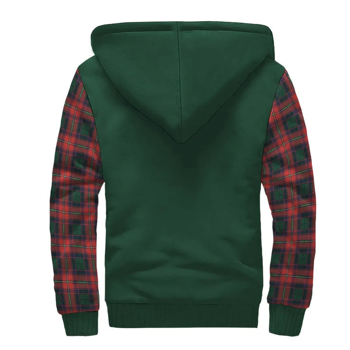 Scottish Belshes Clan Crest Tartan Plaid Sleeve Sherpa Hoodie