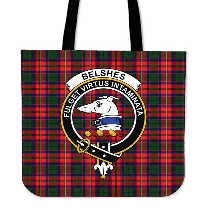 Scottish Belshes Clan Crest Tartan Tote Bag Tartan Plaid