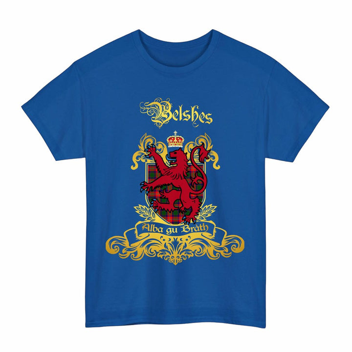 Scottish Belshes Clan Tartan Lion Rampant of Scotland T-Shirt Tartan Plaid Royal Color