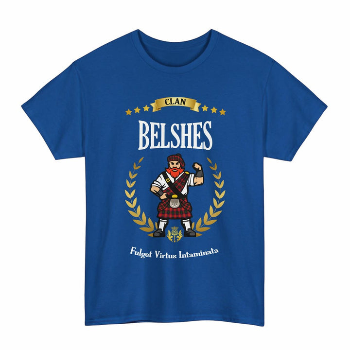 Scottish Belshes Clan Tartan T-Shirt - Motto Scotsman Tartan Plaid Royal Color