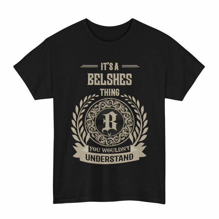 Scottish Belshes Clan Tartan T-Shirt - Vintage Family Name Tartan Plaid Black Color