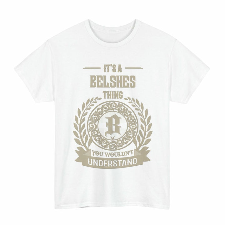 Scottish Belshes Clan Tartan T-Shirt - Vintage Family Name Tartan Plaid White Color