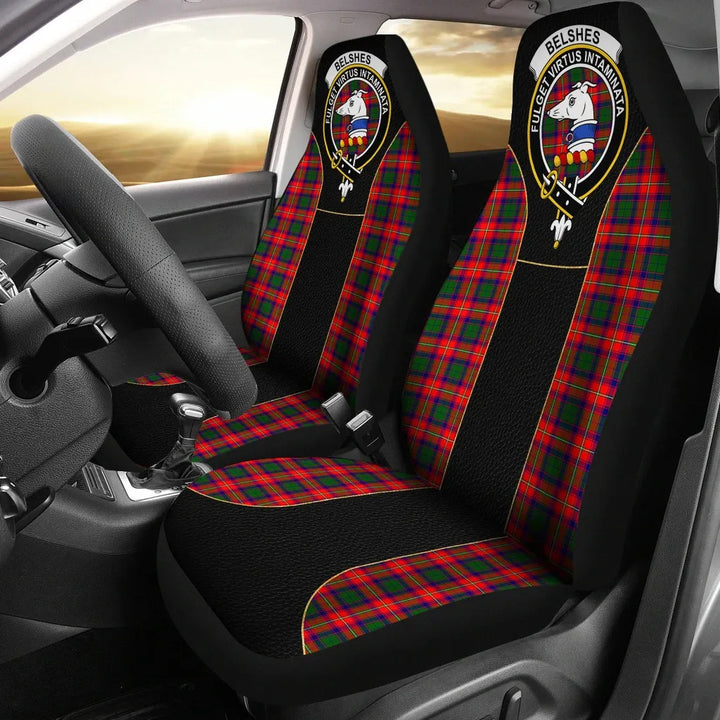 Scottish Belshes (Or Belsches) Clan Crest Tartan Car Seat Covers - Special Style 1