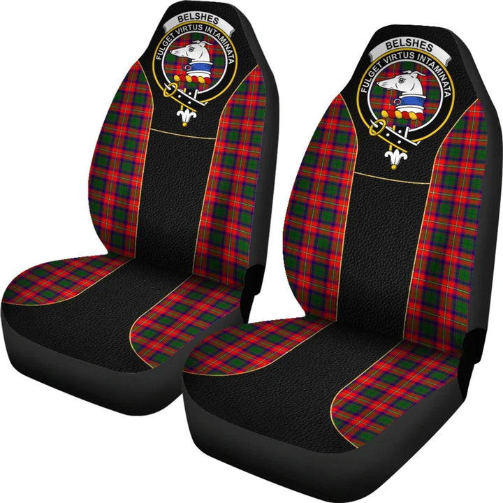 Scottish Belshes (Or Belsches) Clan Crest Tartan Car Seat Covers - Special Style 2