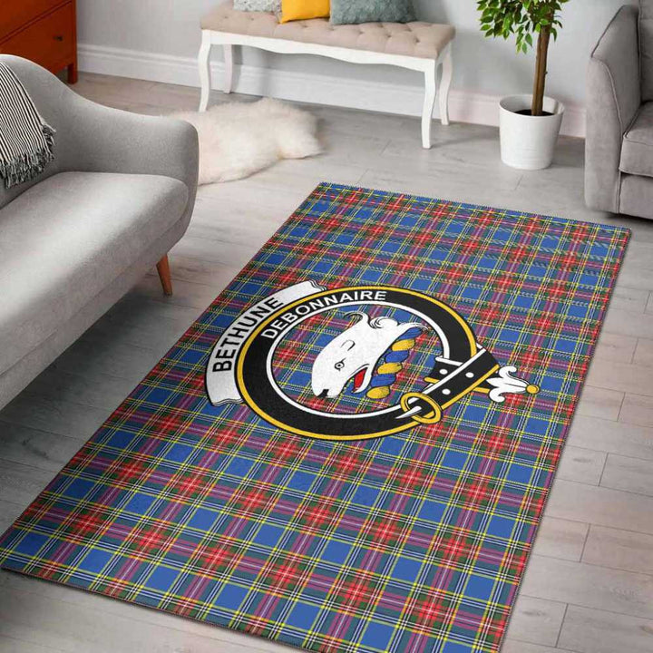 Scottish Bethune Clan Crest Tartan Area Rug Tartan Plaid 1