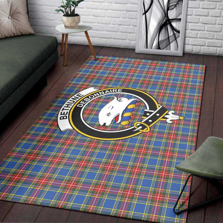 Scottish Bethune Clan Crest Tartan Area Rug Tartan Plaid 3