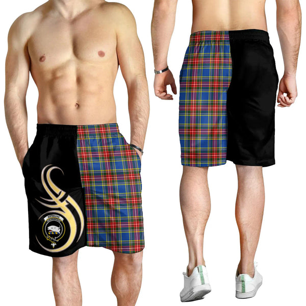 Scottish Bethune Clan Crest Tartan Believe in Me Men's Shorts
