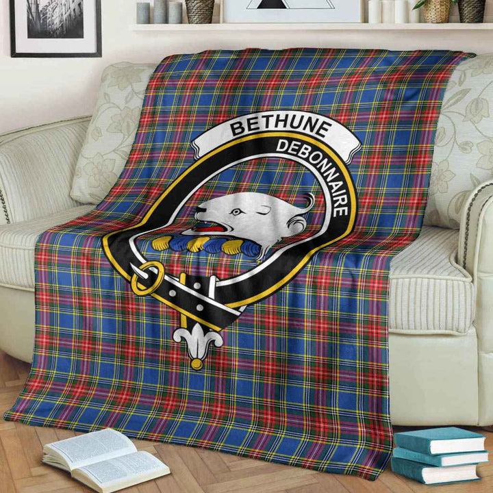 Scottish Bethune Clan Crest Tartan Blanket Tartan Plaid 3