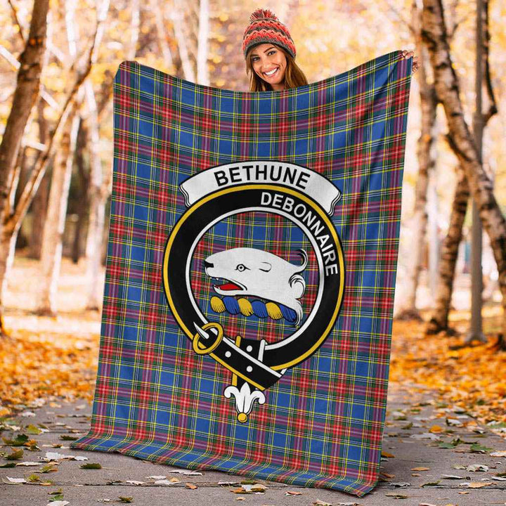 Scottish Bethune Clan Crest Tartan Blanket Tartan Plaid 4