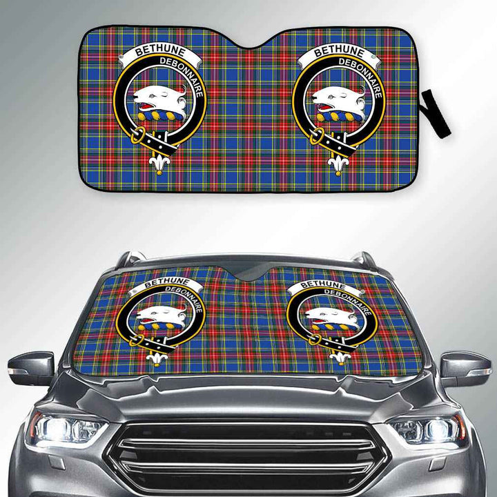 Scottish Bethune Clan Crest Tartan Car Windshield Sun Shade Tartan Plaid 2