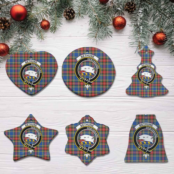 Scottish Bethune Clan Crest Tartan Ceramic Ornament All Tartan Plaid