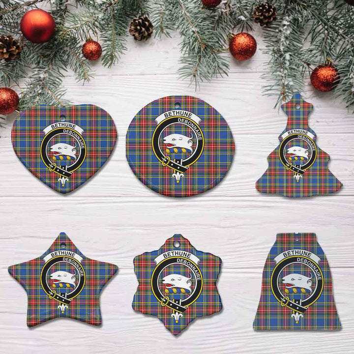Scottish Bethune Clan Crest Tartan Ceramic Ornament All Tartan Plaid