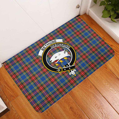 Scottish Bethune Clan Crest Tartan Door Mat Tartan Plaid 3