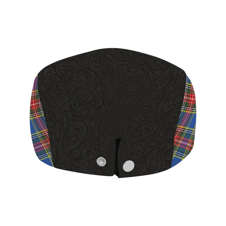 Scottish Bethune Clan Crest Tartan Flat Cap - Scratch Style Tartan Plaid 4