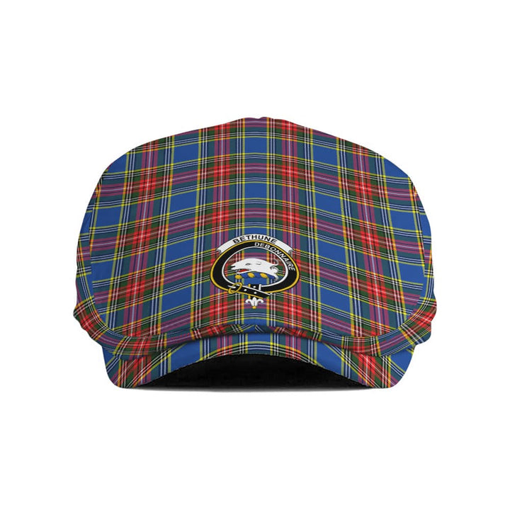Scottish Bethune Clan Crest Tartan Flat Cap Tartan Plaid 1