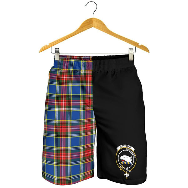 Scottish Bethune Clan Crest Tartan Half of Me Men's Shorts