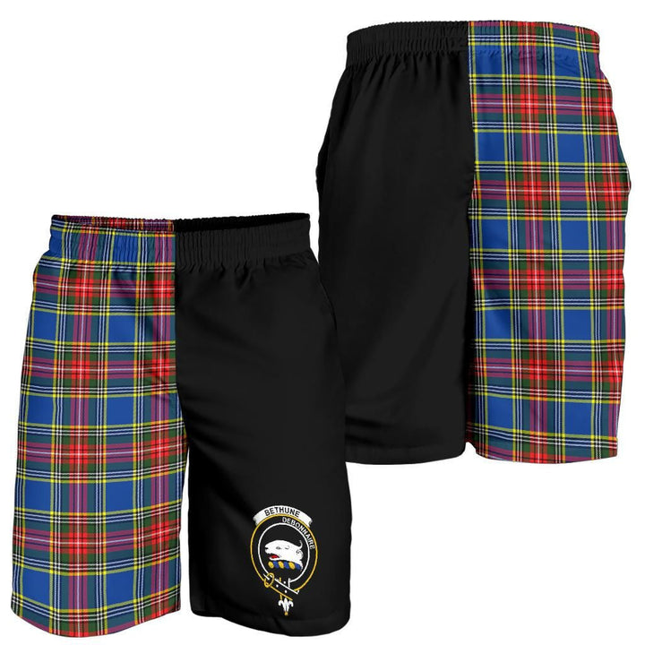 Scottish Bethune Clan Crest Tartan Half of Me Men's Shorts