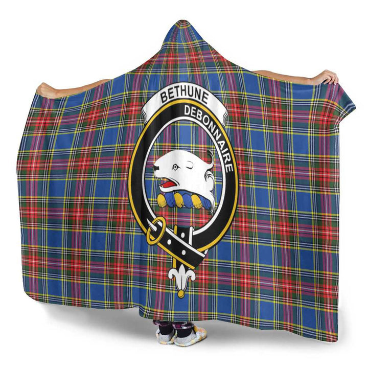 Scottish Bethune Clan Crest Tartan Hooded Blanket Tartan Plaid 3