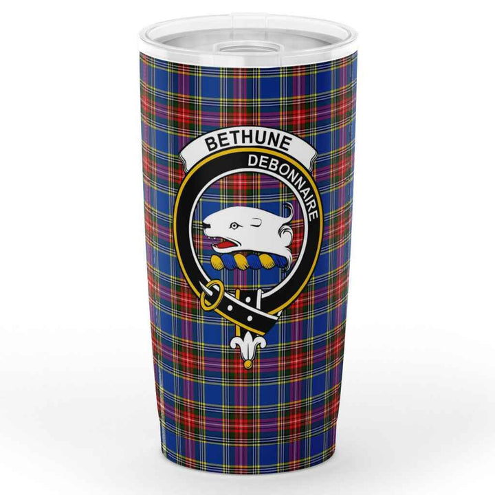 Scottish Bethune Clan Crest Tartan Insulated Tumbler Tartan Plaid 1