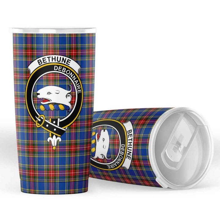 Scottish Bethune Clan Crest Tartan Insulated Tumbler Tartan Plaid 4