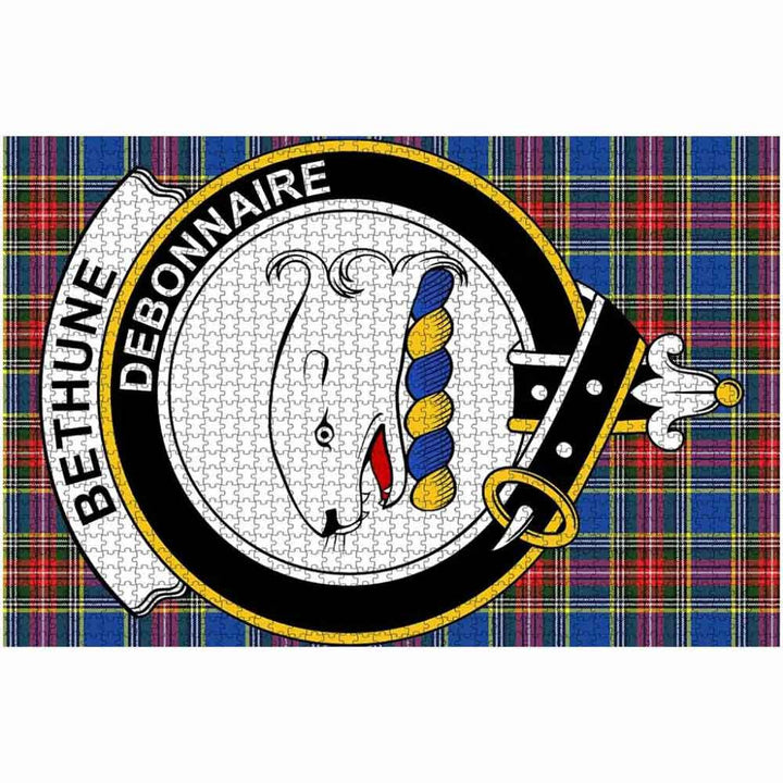 Scottish Bethune Clan Crest Tartan Jigsaw Puzzle 2