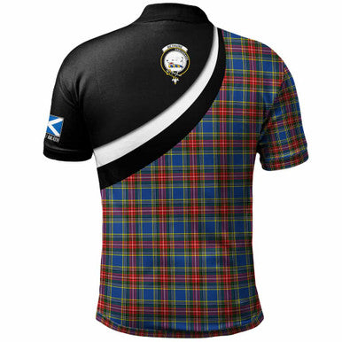 Scottish Bethune Clan Crest Tartan Polo Shirt - Scotland Forever Style Back Side Tartan Plaid