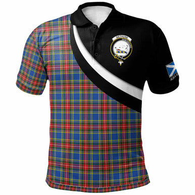 Scottish Bethune Clan Crest Tartan Polo Shirt - Scotland Forever Style Front Side Tartan Plaid