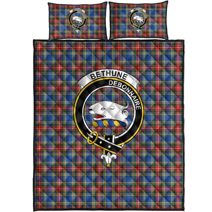 Scottish Bethune Clan Crest Tartan Quilt Bed Set Tartan Plaid 1