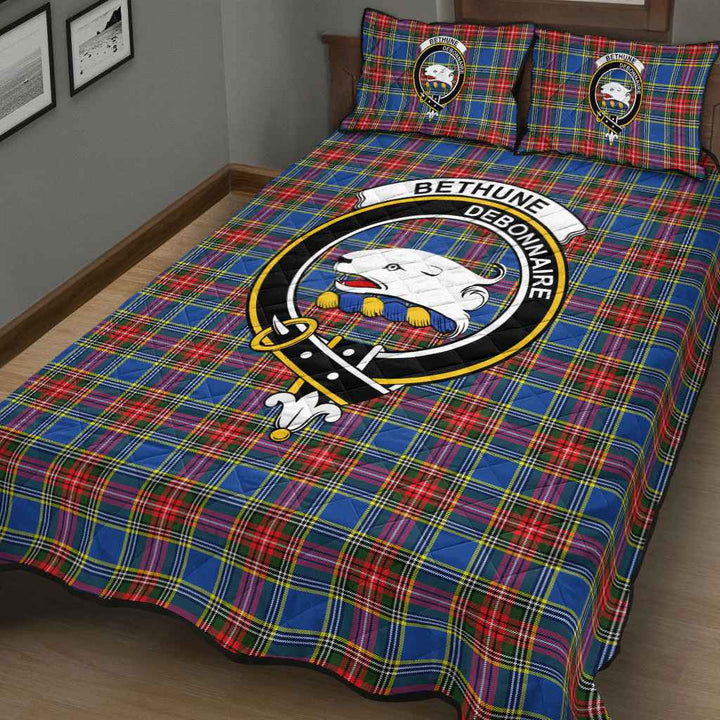 Scottish Bethune Clan Crest Tartan Quilt Bed Set Tartan Plaid 3