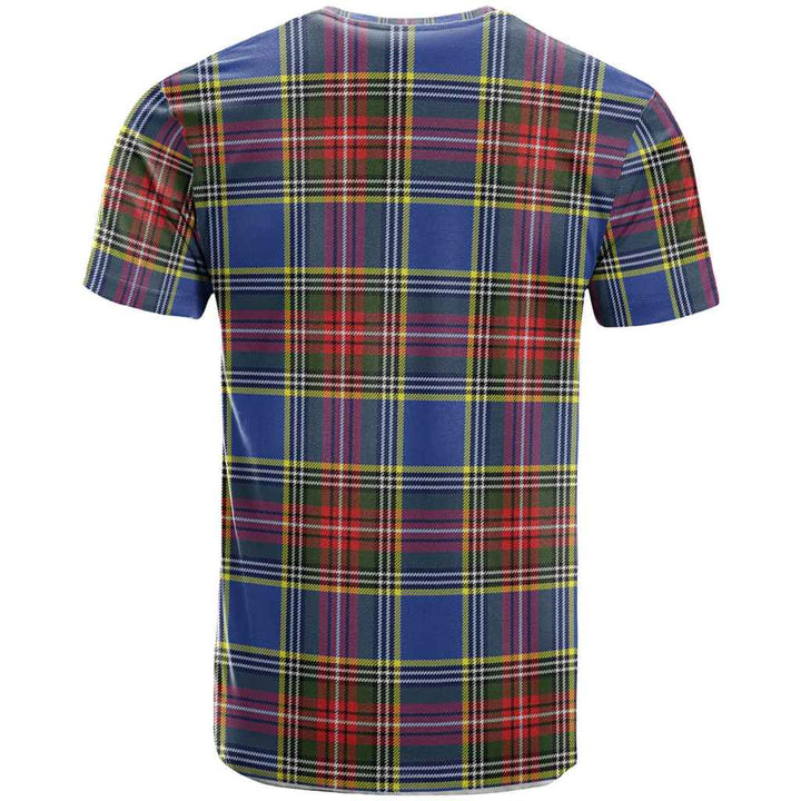 Scottish Bethune Clan Crest Tartan T-Shirt Back Side Tartan Plaid