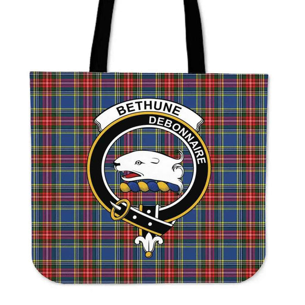 Scottish Bethune Clan Crest Tartan Tote Bag Tartan Plaid