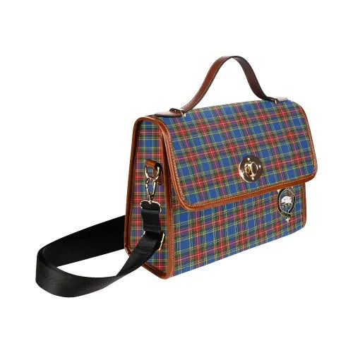 Scottish Bethune Clan Crest Tartan Waterproof Canvas Bag Tartan Plaid 3
