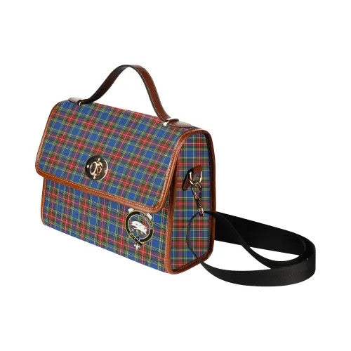 Scottish Bethune Clan Crest Tartan Waterproof Canvas Bag Tartan Plaid 4