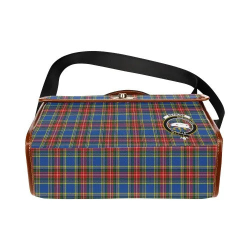 Scottish Bethune Clan Crest Tartan Waterproof Canvas Bag Tartan Plaid 5