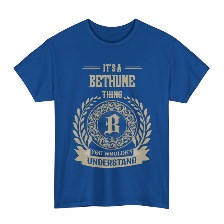 Scottish Bethune Clan Tartan T-Shirt - Vintage Family Name Tartan Plaid Royal Color