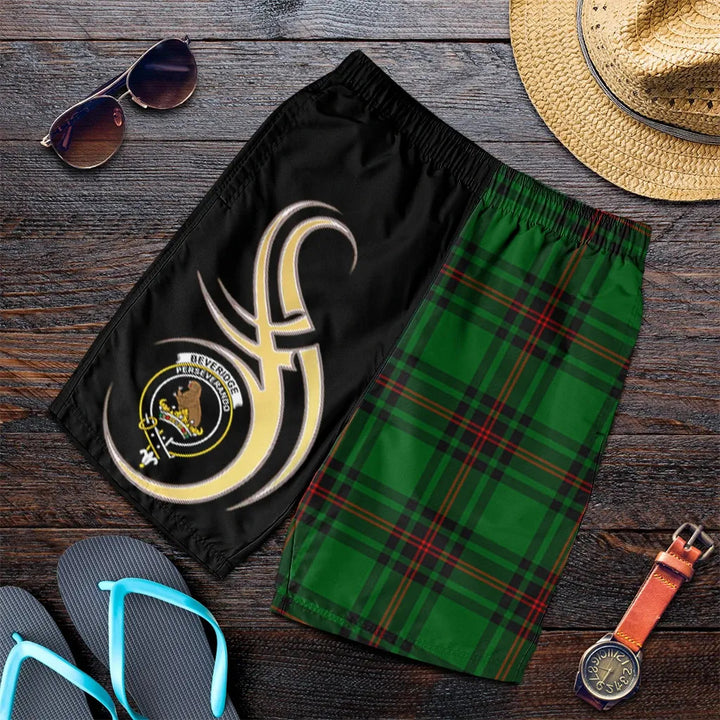 Scottish Beveridge Clan Crest Tartan Believe in Me Men's Shorts