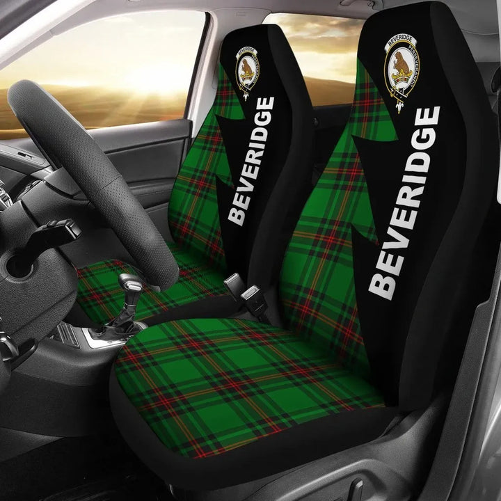 Scottish Beveridge Clan Crest Tartan Car Seat Covers - Flash Style 1