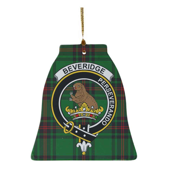 Scottish Beveridge Clan Crest Tartan Ceramic Ornament Bell Shape Tartan Plaid