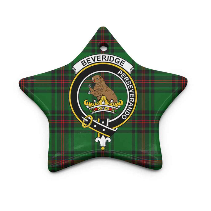 Scottish Beveridge Clan Crest Tartan Ceramic Ornament Star Shape Tartan Plaid