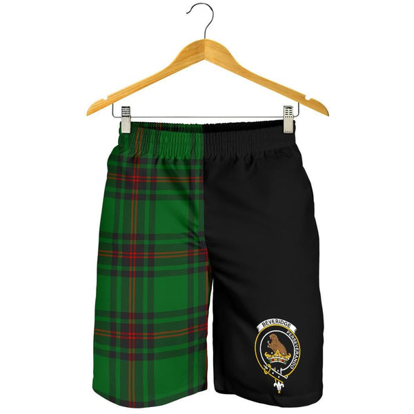 Scottish Beveridge Clan Crest Tartan Half of Me Men's Shorts