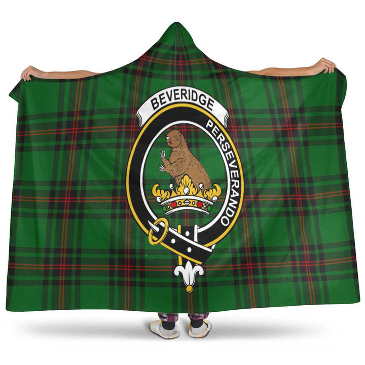 Scottish Beveridge Clan Crest Tartan Hooded Blanket Tartan Plaid 1