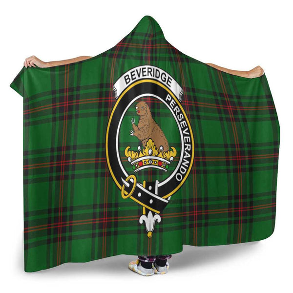 Scottish Beveridge Clan Crest Tartan Hooded Blanket Tartan Plaid 2