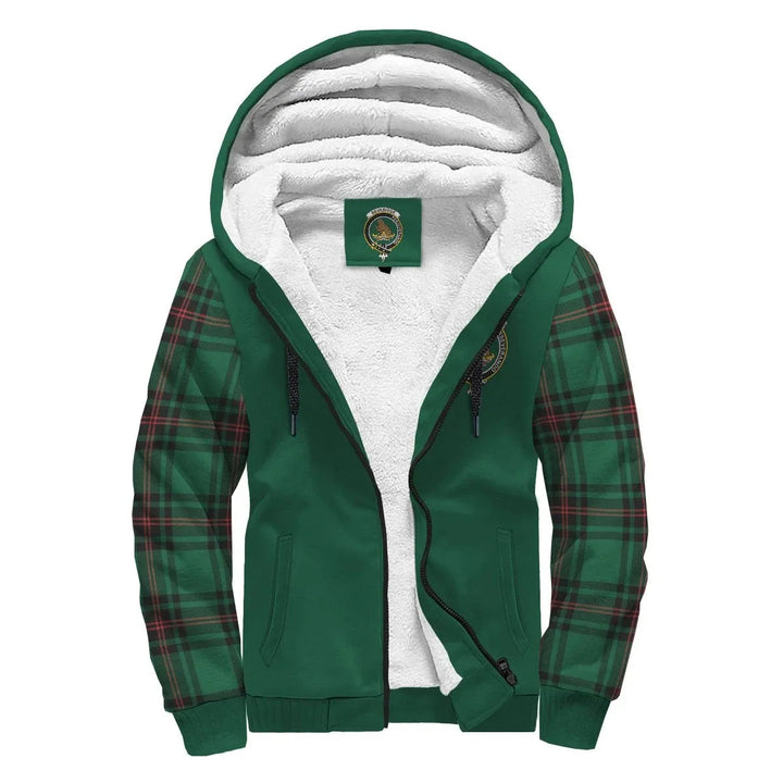 Scottish Beveridge Clan Crest Tartan Plaid Sleeve Sherpa Hoodie