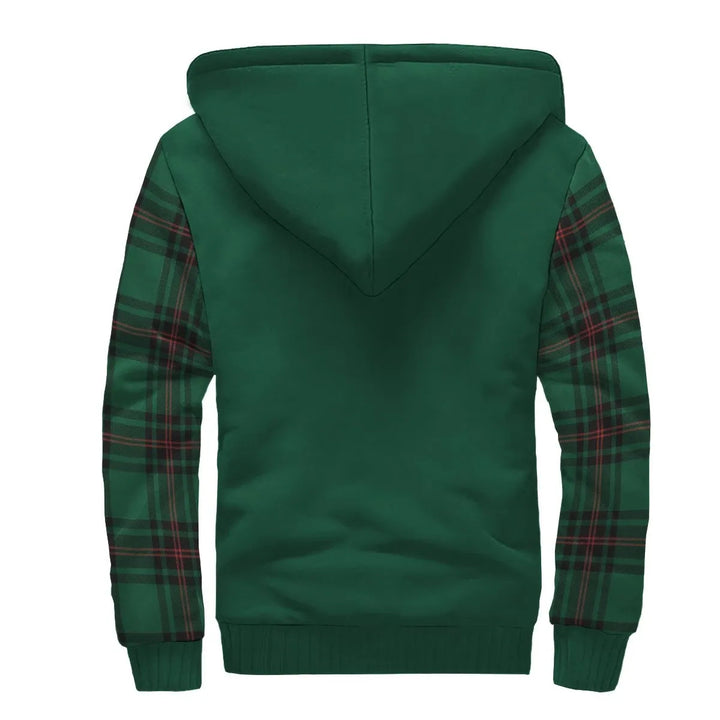 Scottish Beveridge Clan Crest Tartan Plaid Sleeve Sherpa Hoodie