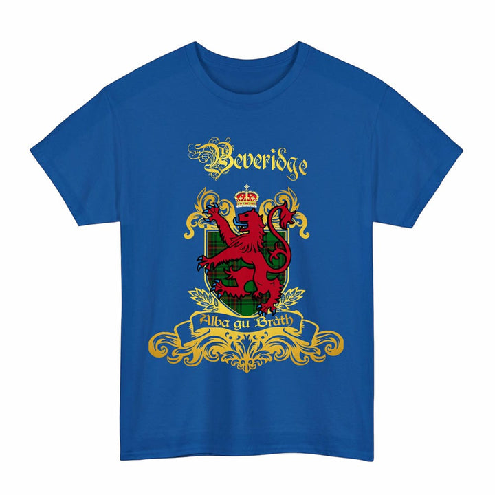Scottish Beveridge Clan Tartan Lion Rampant of Scotland T-Shirt Tartan Plaid Royal Color