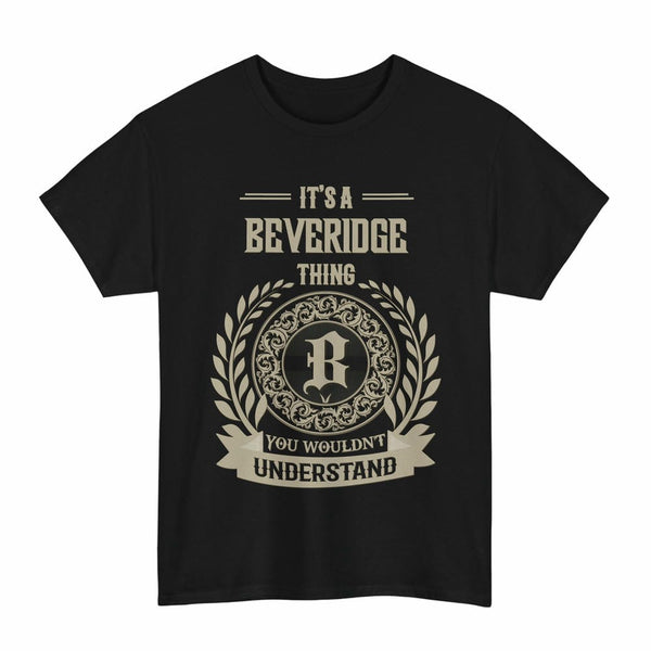 Scottish Beveridge Clan Tartan T-Shirt - Vintage Family Name Tartan Plaid Black Color