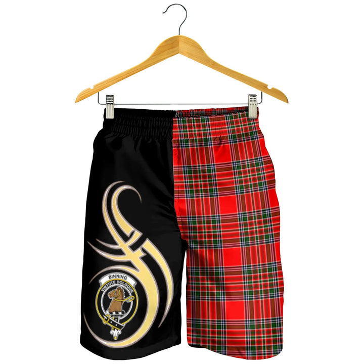 Scottish Binning Clan Crest Tartan Believe in Me Men's Shorts