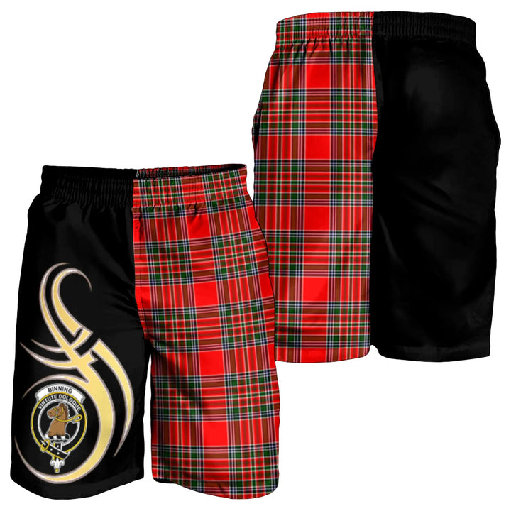Scottish Binning Clan Crest Tartan Believe in Me Men's Shorts